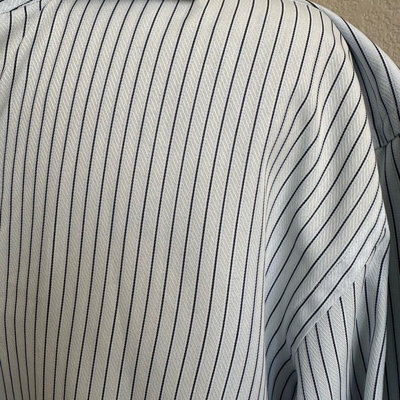 Hugo Boss 16.5 Fitted Shirt Long Sleeve Button Down Gray Grey Stripe Cotton MINT - Picture 3 of 11